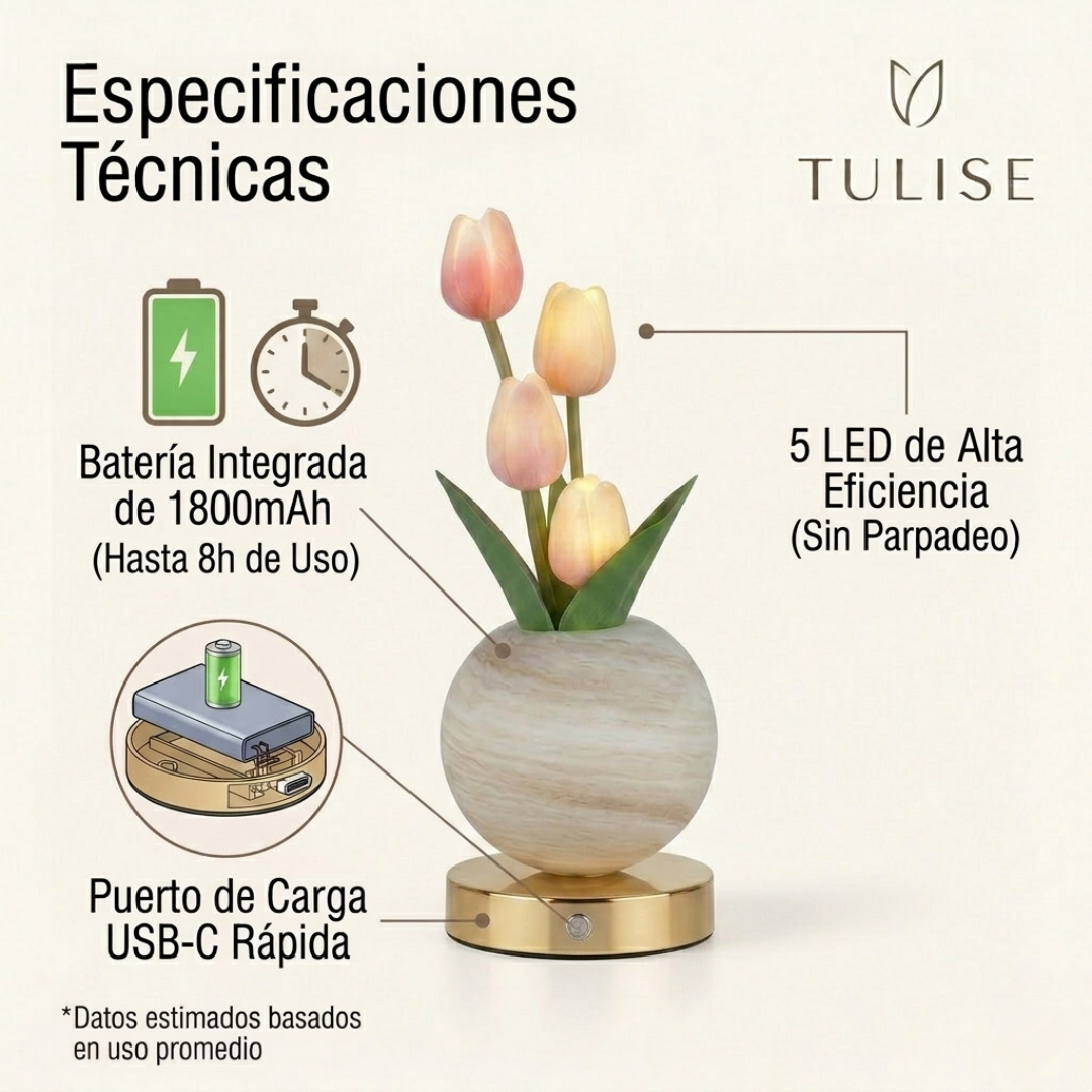 Lampara LED decorativa de Tulipanes
